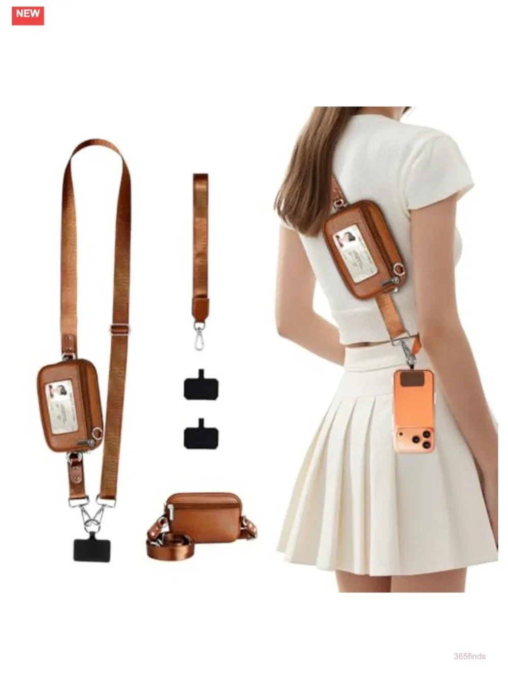 Adjustable Phone Lanyard Crossbody Strap with RFID Blocking Wallet